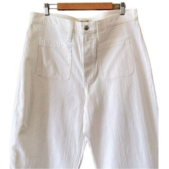 MADEWELL The Perfect Vintage Wide Leg Crop Jean Tile White Size 33 NEW - Picture 7 of 11
